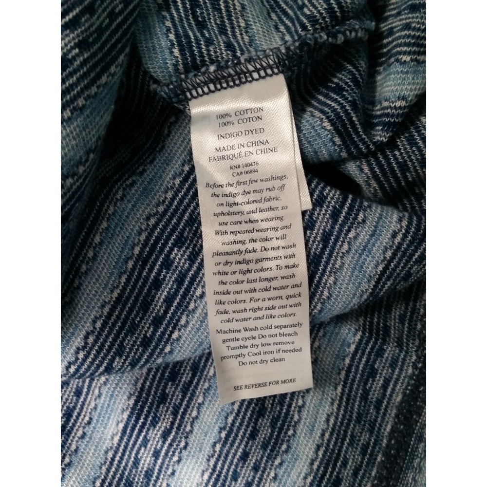 Men's Faherty Island Popover Hoodie Blue Stripe Cotton Size XL Soft Beachy Top - Picture 6 of 9